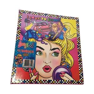 Vintage Lisa Frank I Love To Shop 1.5 Inch 3 Ring Binder Stuart‎ Hall 90s Y2K